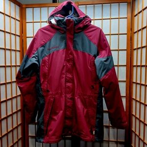 Columbia Women's Burgundy and Charcoal Ski Jacket